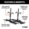 CURT 18087 Secure Locking Tray-Style Trailer Hitch Bike Rack Mount, Fits 2-Inch Receiver, 4 Bicycles view 3