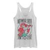 Disney Junior's Princess Mermaid Hair Tri-Blend Racerback Layering Tank, White Heather, Small view 1