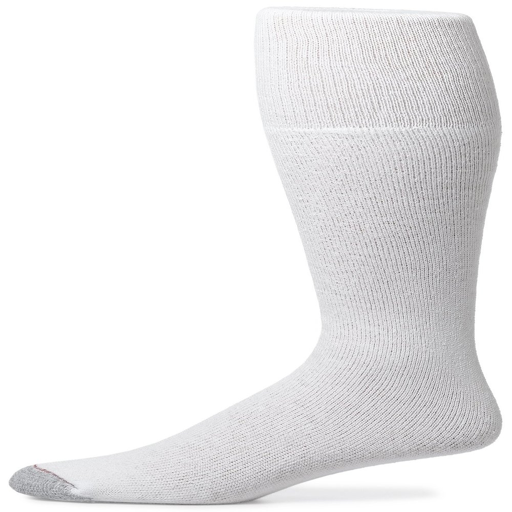 Mens Hanes 6 Pair Over-the-Calf Tube Socks - 180/6 White 10 - 15