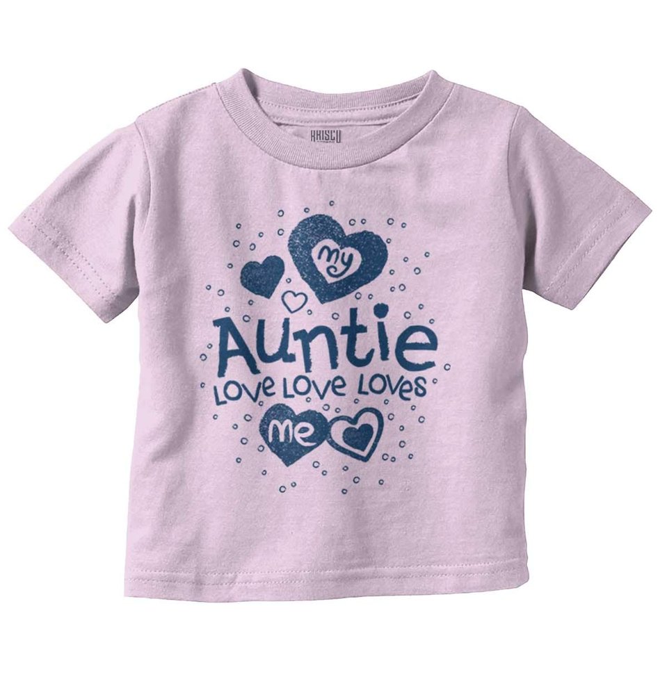 Auntie Loves Me Adorable Cute Niece Youth T Shirt Tee Girls