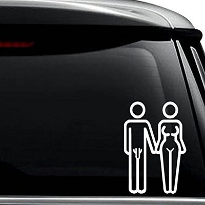 Couple Nude Nudity Nudist Decal Sticker For Use On Laptop, Helmet, Car, Truck, Motorcycle, Windows, Bumper, Wall, and Decor Size- [12 inch] / [30 cm] Tall / Color- Gloss Black
