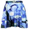 Sister Amy Women's Pleated Elastic Waist Band Flared Printed Midi Skater Sky US XL view 1