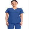 Cherokee Scrubs Top for Women Mock Wrap with 3 Pockets, Soft, 2-Way Stretch & Durable Fabric - WW610, XXS, Galaxy Blue view 1
