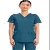 Cherokee Women's V-Neck Top, Caribbean Blue, Large view 1