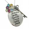 AJ's Collection Victorian Key Personalized Sterling Silver Necklace. Customize with Names. Includes Birthstones and Choice of 925 Chain. Unique Gifts for Grandma, Mom, Wife view 1