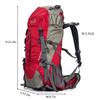 UNISTRENGH Hiking Backpack Nylon Water-resistant 50 Liter Backpacking Internal Frame Trekking Bag with Rain Cover (Red) view 3