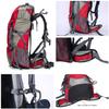 UNISTRENGH Hiking Backpack Nylon Water-resistant 50 Liter Backpacking Internal Frame Trekking Bag with Rain Cover (Red) view 4