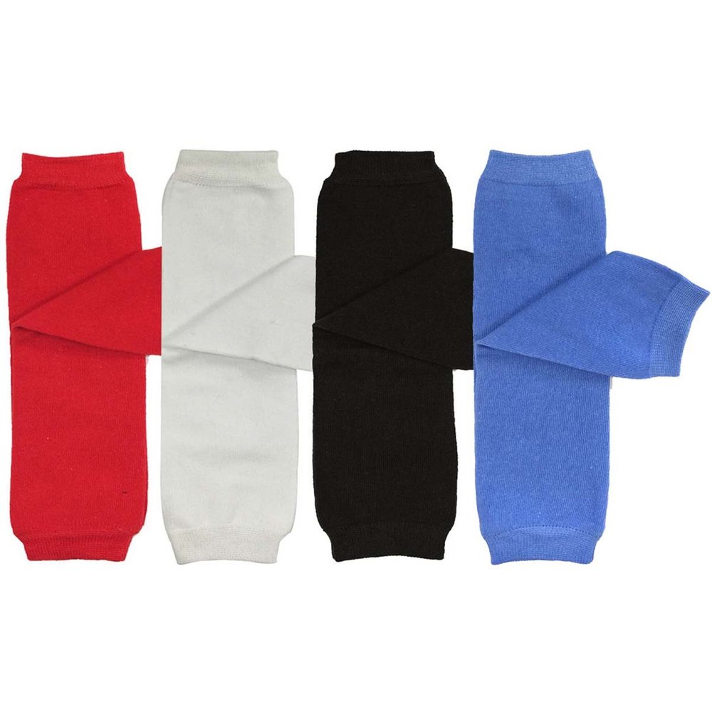 Bowbear Baby 4-Pair Leg Warmers, Solids in Red, White, Black, Blue
