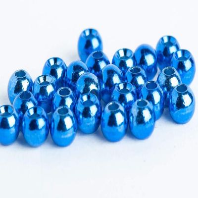 Blue Wing Olive Tungsten Beads for Fly Tying - 100 Pack (Metallic Blue, 4.6 mm (3/16))
