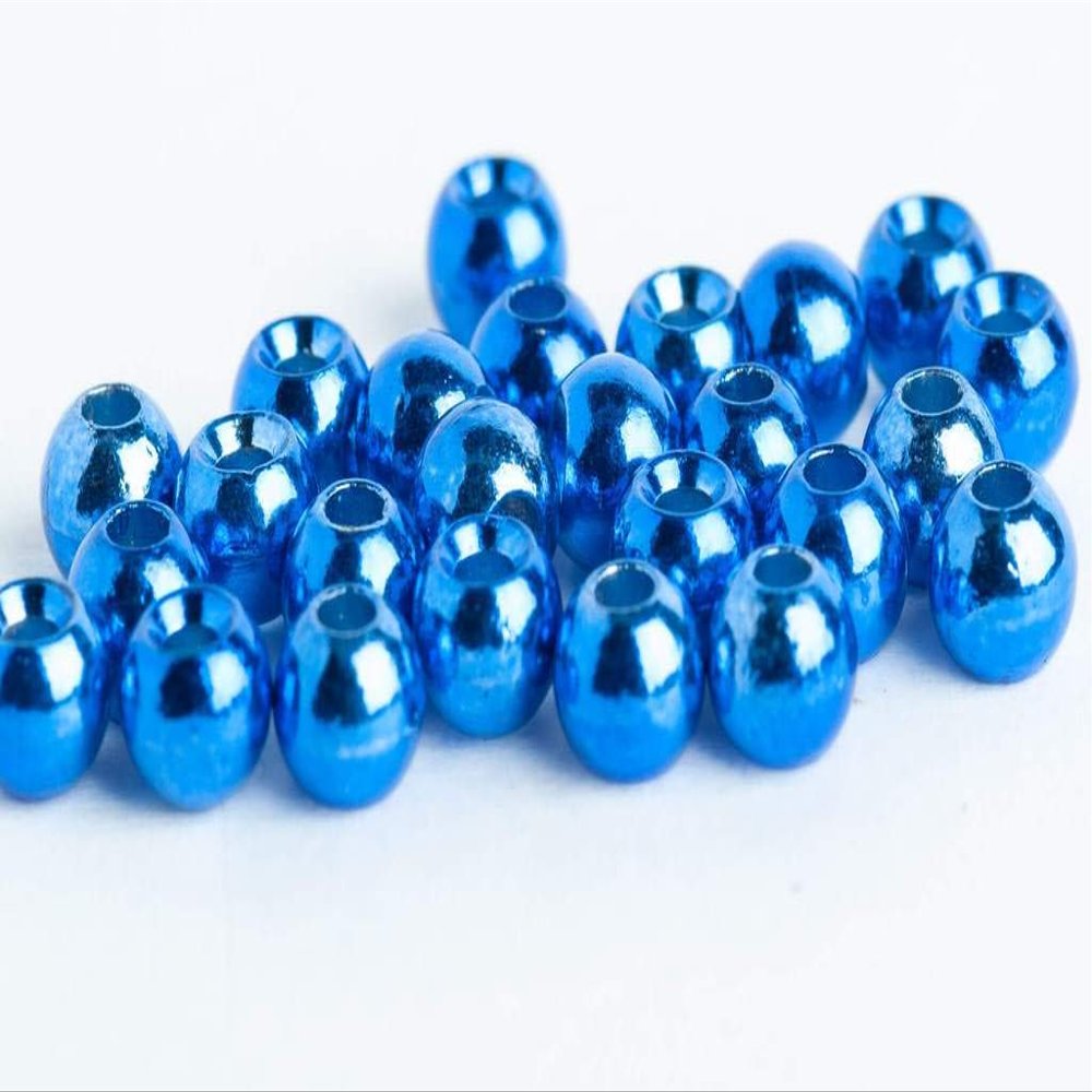 Blue Wing Olive Tungsten Beads for Fly Tying - 100 Pack (Metallic Blue, 4.6 mm (3/16))