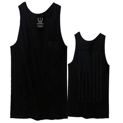 0021. Vintage American Flag United States of America Military us USA Patriotic Style Men's Tank Top (Black, 2X-Large)