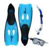 3pc Blue and Black Adult Silicone Swimming Pool Snorkeling Set 22" - Medium view 1