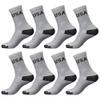 8Pairs Mens Crew Socks Premium Cotton Cushioned Grey Solid Sports Athletic 10-13 view 1