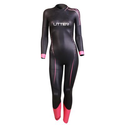 UTTER Galaxy Woman Long Sleeves 5mm Smooth Skin High Performance High Speed Triathlon Surfing Swimming Wetsuit with Yamamoto SCS Neoprene, Black M