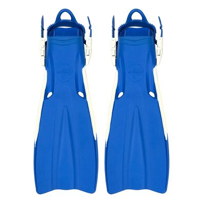 Palantic Scuba Choice Open Heel Rubber Dive Fins with Bag, Blue, Large