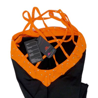Sagester # 625 / Italy Hand-Made/Figure Ice Skating Bodysuit/SW/Sz: I, Orange
