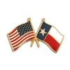American Flag Texas State Flag Crossed Flags Lapel/Hat Pin, Multi, One Size view 1