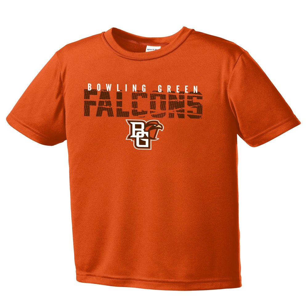 NCAA Bowling Green Falcons Youth Boys Destroyed Short sleeve Polyester Competitor T-Shirt, Youth X-Large,Orange