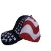 AES USA American United States Flag Embroidered Stars Stripes Baseball Cap 100% Poly Twill view 3