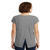 District Made Ladies Drapey Cross-Back Tee. DM416 Heathered Nickel XS view 3