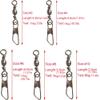 100pcs #4 Solid Fishing Swivel Snaps Hook Connector Barrel Bearing with Welded Rings Stainless Steel +A view 2