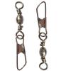 100pcs #4 Solid Fishing Swivel Snaps Hook Connector Barrel Bearing with Welded Rings Stainless Steel +A view 3