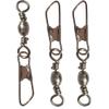 100pcs #4 Solid Fishing Swivel Snaps Hook Connector Barrel Bearing with Welded Rings Stainless Steel +A view 4