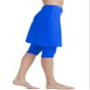 Micosuza Womens Skirted Swim Capris Sun Protective UPF 50+ Swimming Tight with Attached Skirt Sport Leggings Blue view 3