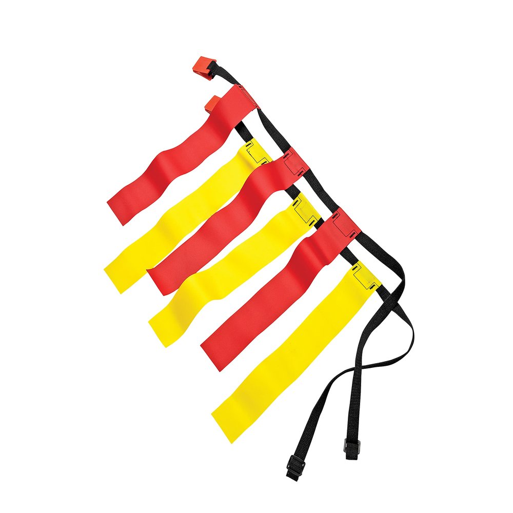 Sportime Flag Football Belts, Medium 28 to 38 Inch Waist, Red and Yellow, Set of 12