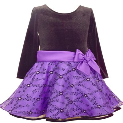 Bonnie Jean Girls Purple Velour Hipster Dress (2T)