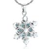 constantlife Cremation Jewelry for Ashes Snowflake Shape Pendant Urn Necklace Keepsake Women Memorial Gift (White+Blue) view 1
