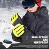MCTi Ski Gloves,Winter Waterproof Snowboard Snow 3M Thinsulate Warm Touchscreen Cold Weather Women Gloves Wrist Leashes Yellow Medium view 2