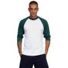 Soffe Classic Baseball Jersey, White/Teal, XX-Large view 2