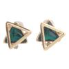 Gold Plated Rhinestone Crystal Double Triangle Clip on Earrings for Women Fine Jewelry No Pierced Earrings (Green) view 1