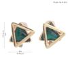 Gold Plated Rhinestone Crystal Double Triangle Clip on Earrings for Women Fine Jewelry No Pierced Earrings (Green) view 4