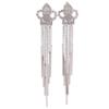 Bridal Platinum Plated or Gold Plated Crown Heart Teardrop Shape Tassel Earrings Clip on Earrings Non Piercing (crown platinum) view 1