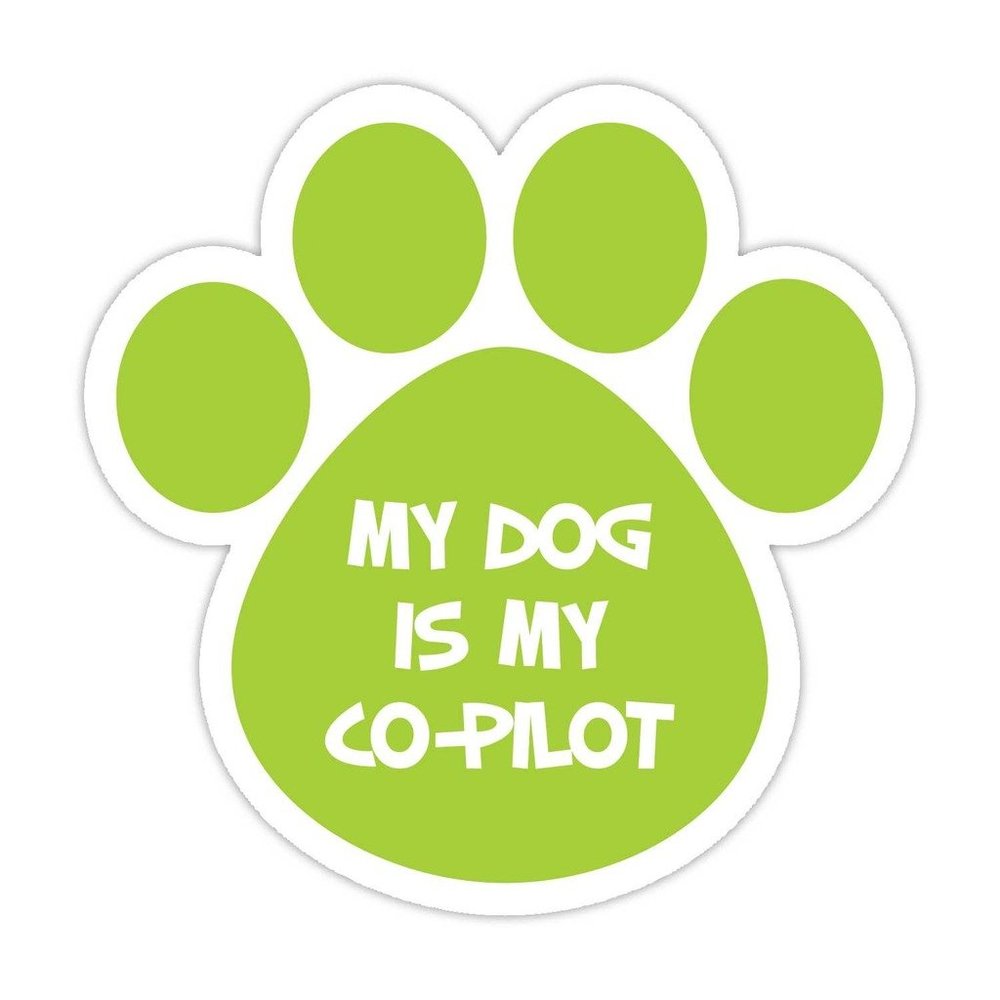 (5 Stickers Combo Deal) My Dog is My Co Pilot Bumper Sticker Vinyl Decal 5"X 5"