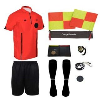 New! 2018 Pro Soccer Referee Package (11 Piece) (Red, Adult Extra Large)