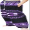 RaanPahMuang Baggy Straight Leg Carnival Dashiki Print Unisex Pants Africa Print, Large, Black On Purple view 1