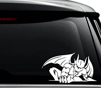 Gargoyle Monster Decal Sticker For Use On Laptop, Helmet, Car, Truck, Motorcycle, Windows, Bumper, Wall, and Decor Size- [15 inch] / [38 cm] Wide / Color- Gloss Black