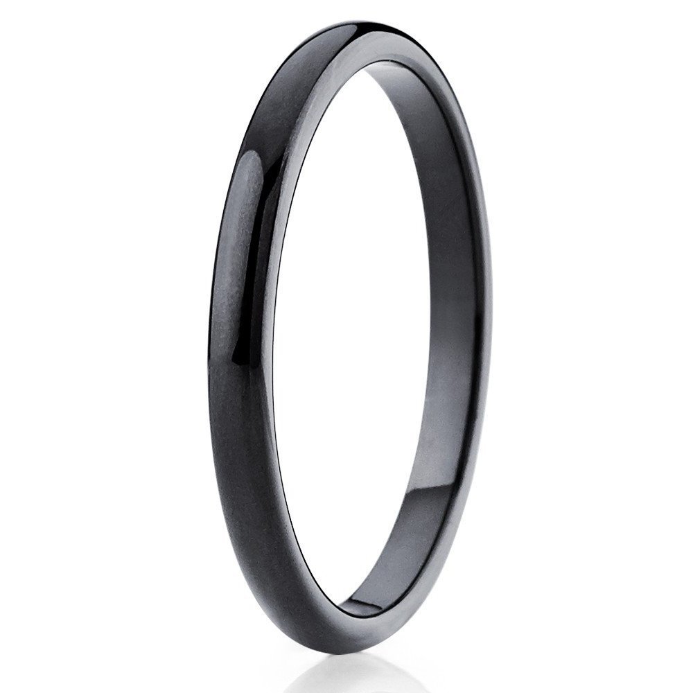 Silly Kings Jewelry Black Tungsten Wedding Band,2mm Tungsten Ring,Tungsten Carbide Ring,Men & Women,Black Tungsten Ring,Anniversary Ring,Black Tungsten Ring,Comfort Fit