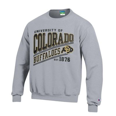 Champion Youth Boy's NCAA Fleece Crew, Gray, Large
