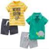 Simple Joys by Carter's Baby 4-piece Playwear Set, Yellow Stripe/Green Turtle, Newborn view 1