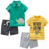 Simple Joys by Carter's Baby 4-piece Playwear Set, Yellow Stripe/Green Turtle, Newborn view 2
