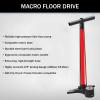 LEZYNE Macro Floor Drive High Pressure Bicycle Floor Pump with 2.5" Analog Gauge - Durable 220 PSI Tire Air Pump for Road/Track Bikes - Fits Presta/Schrader Valve - ABS Flip Chuck, Gloss Red view 3