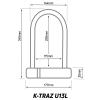 Zefal K-Traz U13L Bicycle U-Lock, Black, 115 x 295mm view 2