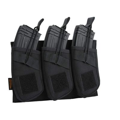 EXCELLENT ELITE SPANKER AK Magazine Pouch Triple Open Top Molle Mag Pouch for AK47 AK74 AR-15 Pmags Magazine(Triple-Black)