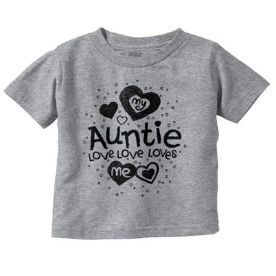 Auntie Loves Me Adorable Cute Niece Youth T Shirt Tee Girls