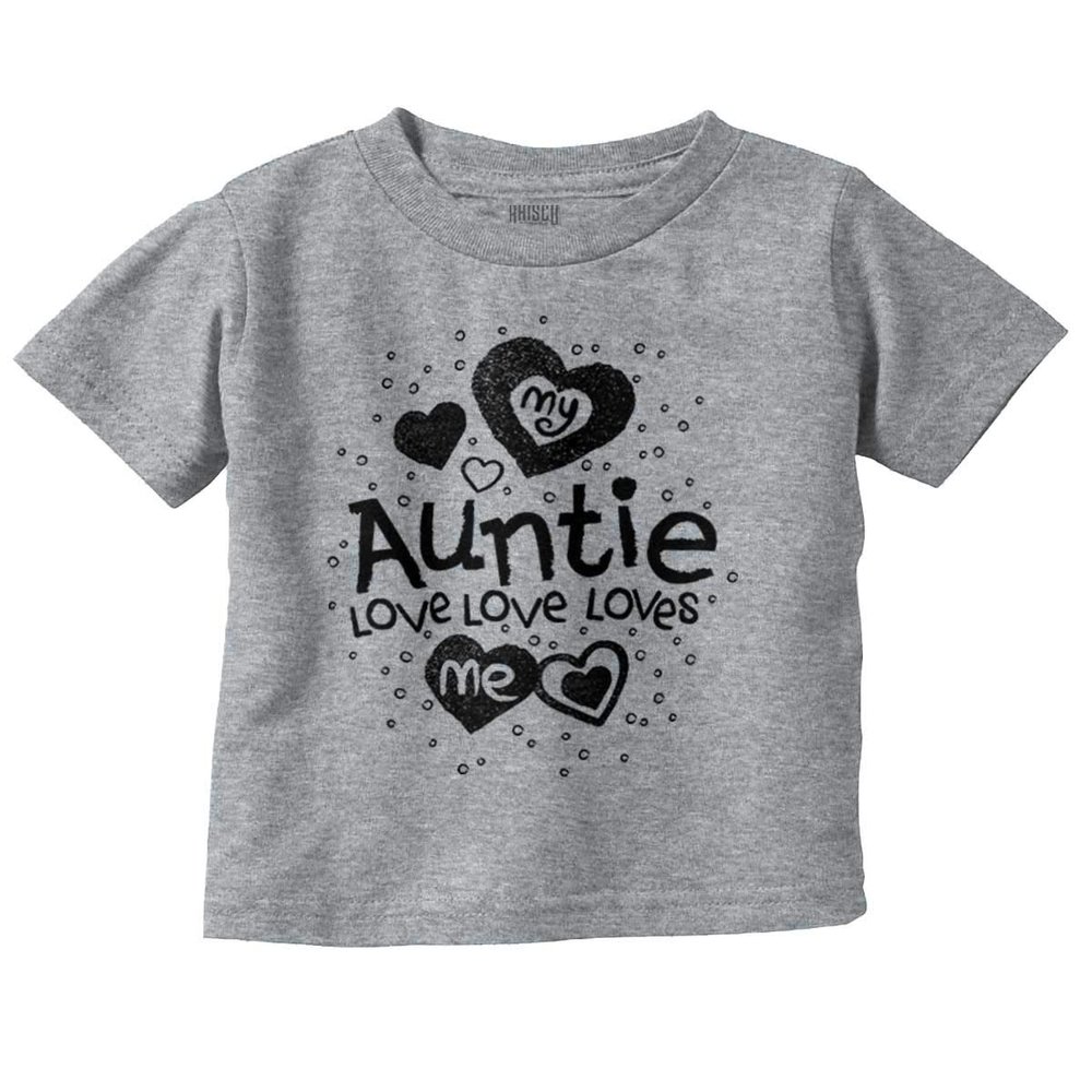 Auntie Loves Me Adorable Cute Niece Youth T Shirt Tee Girls