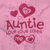 Auntie Loves Me Adorable Cute Niece Youth T Shirt Tee Girls Pink view 2